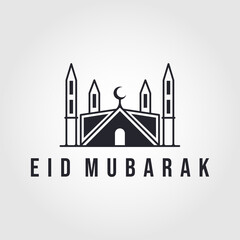 mosque logo vector simple luxury icon illustration design