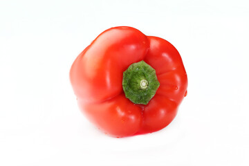 red colour pepper or bell pepper or Capsicum white background