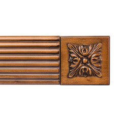 Wooden facade for kitchen furniture on a white isolated background. Decorative element for furniture.