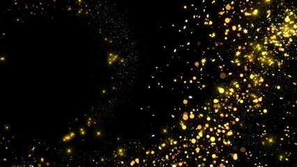 Sparkling Trail Hot Golden Stars Glittering particle effect animation. green channel background for logo title decoration, holiday event transition, revealer. New year Celebration. Birthday, Wedding,