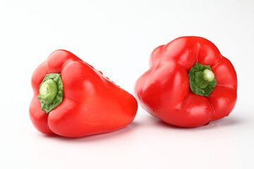 red colour pepper or bell pepper or Capsicum white background