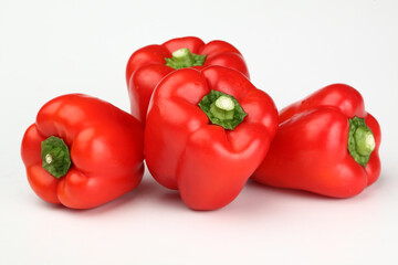 red colour pepper or bell pepper or Capsicum white background