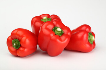 red colour pepper or bell pepper or Capsicum white background