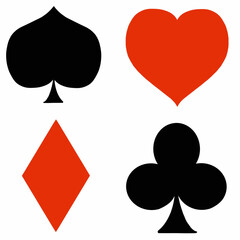 four suits of cards,deck cards,card symbols,card suits,card ranks,jokers,red suit card of diamonds,red suit card of diamonds,diamonds,black suit card of spades,black suit card of clubs,red card suit,b