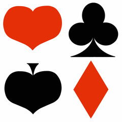 four suits of cards,deck cards,card symbols,card suits,card ranks,jokers,red suit card of diamonds,red suit card of diamonds,diamonds,black suit card of spades,black suit card of clubs,red card suit,b