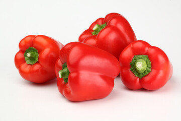 red colour pepper or bell pepper or Capsicum white background