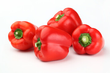 red colour pepper or bell pepper or Capsicum white background