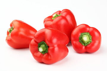 red colour pepper or bell pepper or Capsicum white background