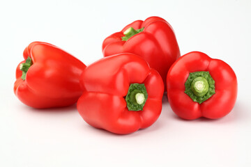 red colour pepper or bell pepper or Capsicum white background