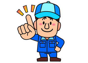 作業員,スタッフ,アルバイト,引越し,工場,派遣,ポイント,ひらめく,思いつく,作業服,作業着,笑顔,男性,仕事,やる気,職業,業者,正社員,働く,かわいい,バイト,会社員,パート,制服,帽子,工事,建築,建設,清掃員,電気屋,水道局,整備士,メンテナンス,男,指さし,説明,案内,人物