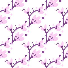 Abstract flowers seamless pattern.