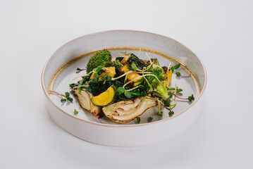 Vegetarian dish with vegetables, greens, salad, healthy food