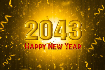 2043 Happy new year template design isolation background with luxury design concept,  Illustration.