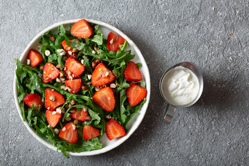 Diet summer strawberry salad