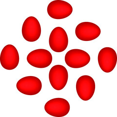Pattern of red Easter eggs, minimalist illustration