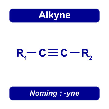 Alkyne Group Chemical Structure. Vector Illustration.