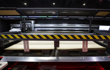 Corrugated cardboard digital inkjet printer. Printing industry.