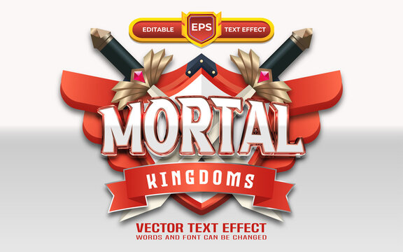 Mortal 3d game logo with editable text effect