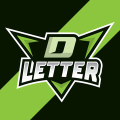 D initial letter esport logo illustration design, gaming initial mascot logo, esport team logo ideas © widoko