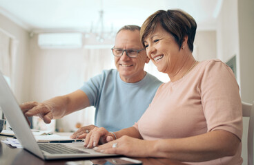 Our plans seem to shaping up. Shot of a mature husband and wife using a laptop together.