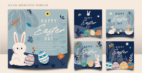 Happy Easter Social Media Template Collection