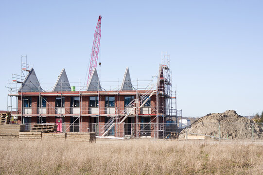 Terraced houses under construction in Arnhem, Netherlands