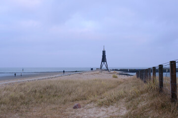 Kugelbake an der Grimmersh&ouml;rn Bucht, Cuxhaven, Niedersachsen, Deutschland, Europa