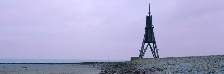 Kugelbake an der Grimmershörn Bucht, Cuxhaven, Niedersachsen, Deutschland, Europa