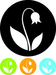 Bluebell or daffodil flower vector icon