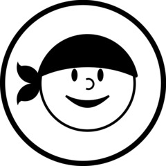 Obraz na płótnie Canvas Pirate costume boy cartoon face vector icon