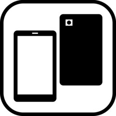 Mobile gadgets - tablet or smartphone illustration. Vector electronic devices icon isolated