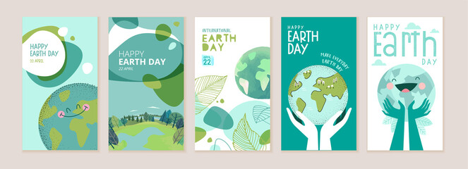 Earth day illustration set. Vector concepts for graphic and web design, business presentation, marketing and print material.