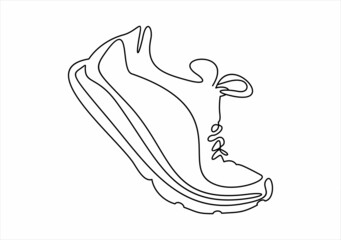 Vector illustration of sneakers. Sports shoes in a line style. line