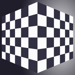 Obraz premium Mosaic chess board pattern Black and white vector illustration Isolated on gradient background