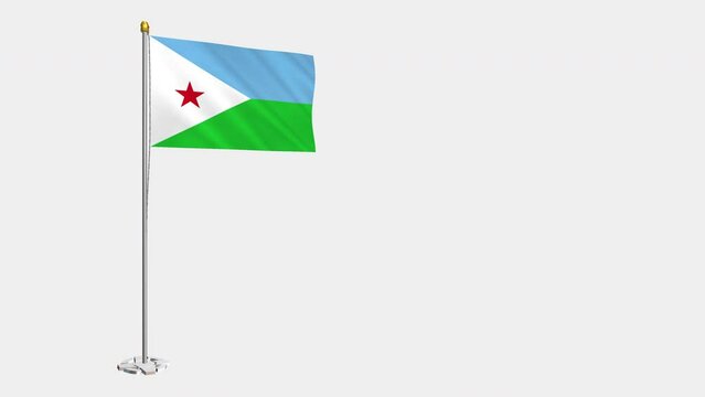 A loop video of the entire Djibouti flag swaying in the wind.