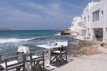 Restaurant On The Beach Of Paros Island, Greece