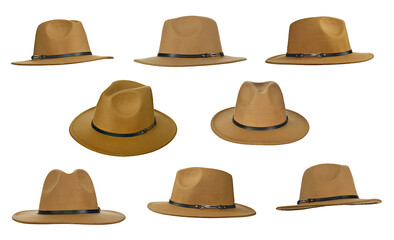 Unisex Wide Brim Winter Fedora with Belt Buckle Panama Trilby Hat