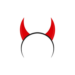 Devil horns head gear icon. Vector illustration. Isolated.