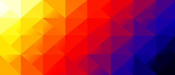 abstract background made up of triangles Color gradation from purple to red to yellow.