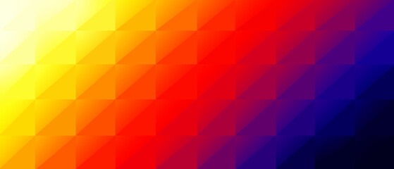 abstract background made up of triangles Color gradation from purple to red to yellow.