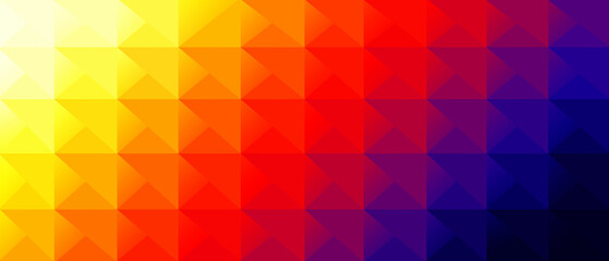 Obraz premium abstract background made up of triangles Color gradation from purple to red to yellow.