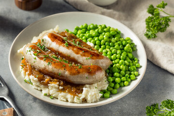 Homemade British Bangers and Mash