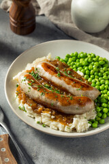 Homemade British Bangers and Mash