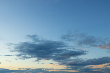 Naklejka premium background with sky in the evening, light clouds