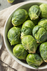 Raw Green Organic Brussel Sprouts