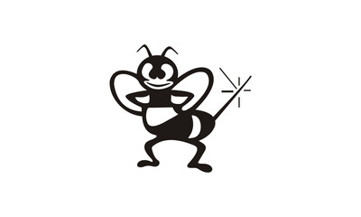 honey bee vector logo design illustration