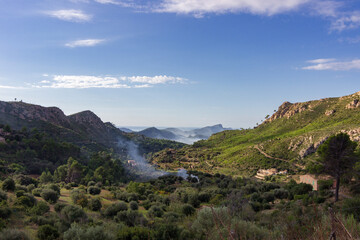 Fototapeta na wymiar View from Sa Gramola mountain in Mallorca (Spain)