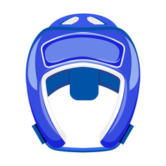 Boxing headgear semi flat color vector object. Sporting equipment. Sports gear. Fitness tool. Full sized item on white. Simple cartoon style illustration for web graphic design and animation