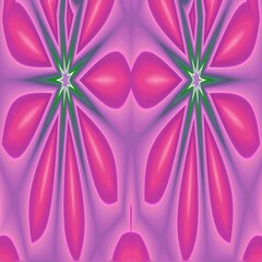 Geometric bougainvillea flowers in bright pink kaleidoscope abstract concept and beautiful pattern mix