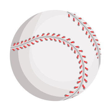 Baseball semi flat color vector object. Sporting equipment. Sports gear. Fitness tool. Full sized item on white. Simple cartoon style illustration for web graphic design and animation